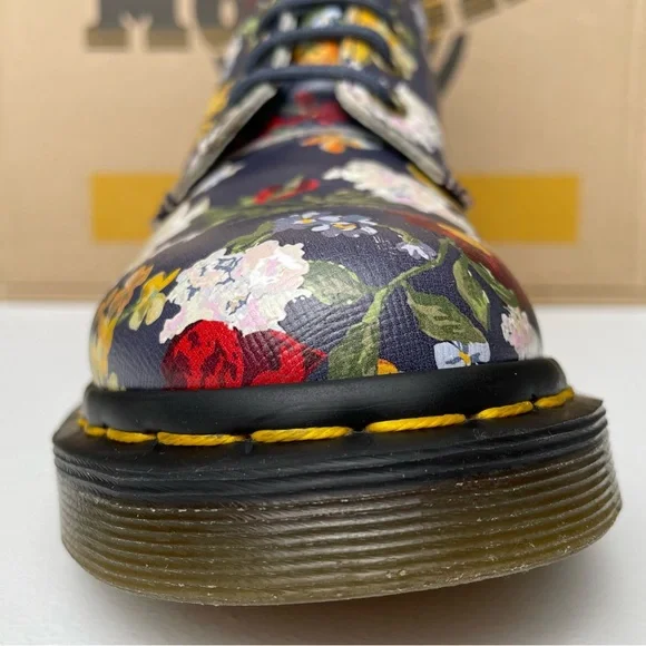 Dr. Martens 1460 Pascal Darcy Floral Print Navy Blue Leather Boho Boots UK 4 - Picture 10 of 17